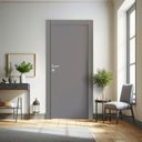 Ver imagem 1 de Kit Porta de Madeira 210x70cm Lisa Laqueada Moldufama Abertura Esquerda