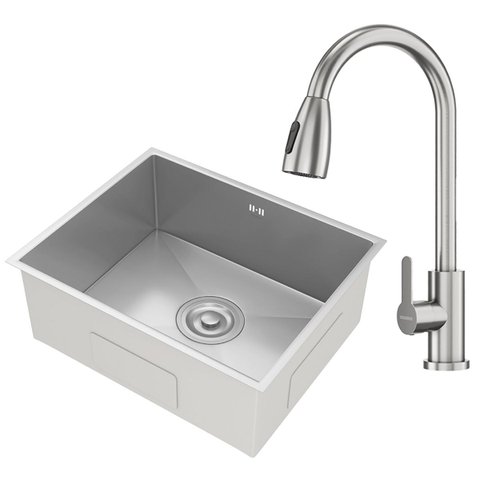Kit Cuba Gourmet Lisboa Aço Inox 304 e Torneira Gourmet Roma Aço Inox Goldenx
