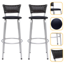Ver imagem 1 de Kit 2 Banquetas Alta Banco para Balcão Junco Preto Àrea Gourmet Ilha Bancada bares Churrasqueira