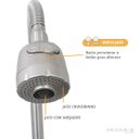 Ver imagem 4 de Torneira Gourmet Flexível de Parede Cozinha Aço Inox Acetinado com Arejador Duplo Jato