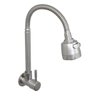 Torneira Gourmet Flexível de Parede Cozinha Aço Inox Acetinado com Arejador Duplo Jato - 1