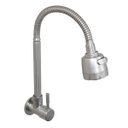 Ver imagem 1 de Torneira Gourmet Flexível de Parede Cozinha Aço Inox Acetinado com Arejador Duplo Jato