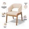 Kit 06 Cadeiras de Jantar e Estar Living Estofada Lince L02 Linho Bege Escuro - Lyam Decor - 3