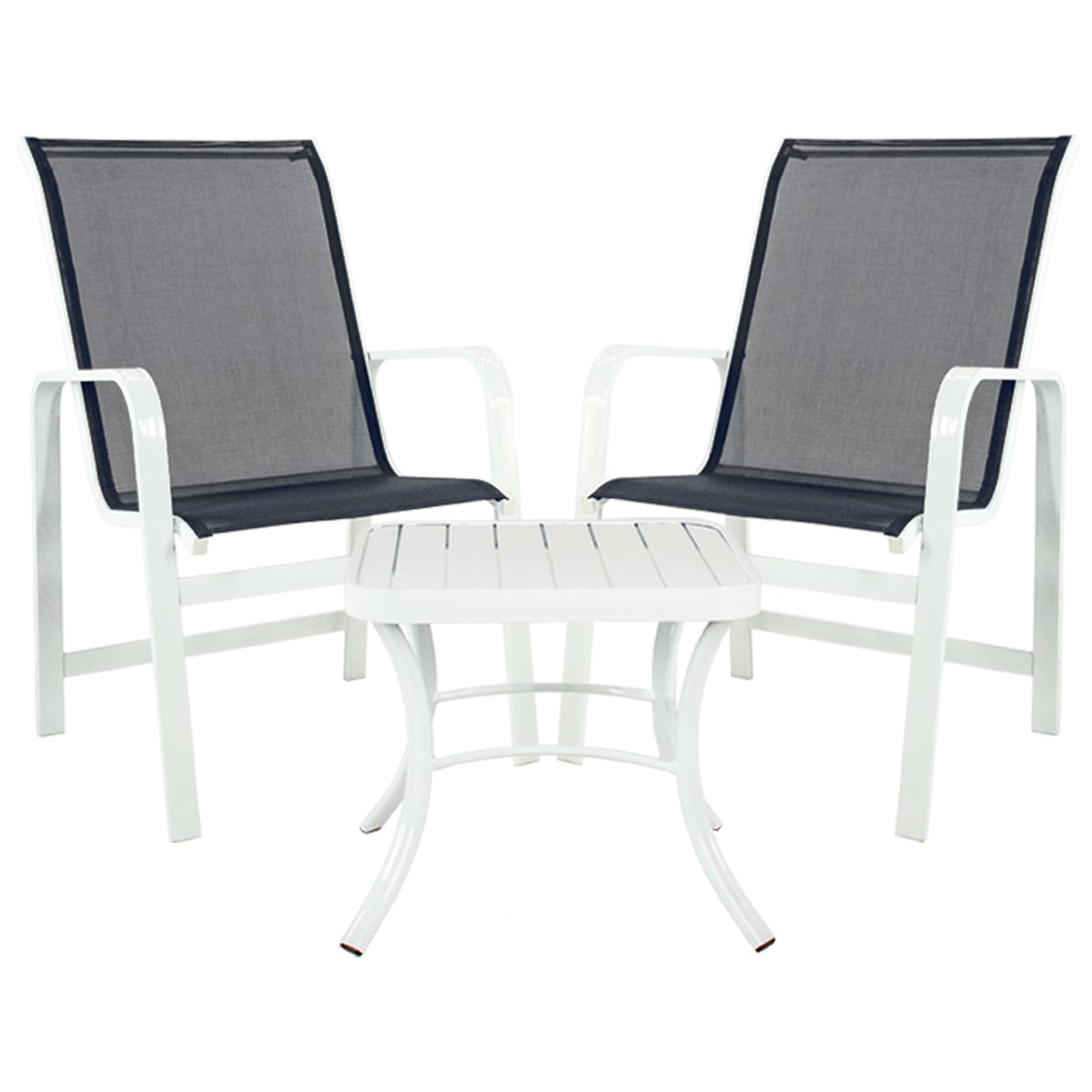 Conjunto 4 Cadeiras Classic em Tela + 1 Mesa Baixa em Alumínio Pintado - 2