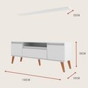 Ver imagem 5 de Rack para Tv com Prateleira 150cm Retro Mdf Branco Dallas - On Móveis