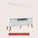 Ver imagem 4 de Rack para Tv com Prateleira 150cm Retro Mdf Branco Dallas - On Móveis