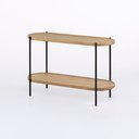 Ver imagem 2 de Mesa Lateral Cantik para Sala Pés em Metal 79,5cm x 30cm Mel Escuro Preto Casavee