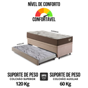 Ver imagem 7 de Bicama Box Baú Solteirão com Suede Bege 96x203 com Colchão Relax Adorabile Molas Ensacadas Ecoflex
