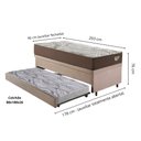 Ver imagem 2 de Bicama Box Baú Solteirão com Suede Bege 96x203 com Colchão Relax Adorabile Molas Ensacadas Ecoflex