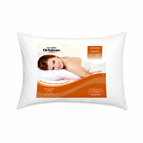 Travesseiro Amore 50x70 com Fibra Siliconizada Branco Ortobom