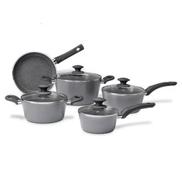 Conjunto Panelas 5Pcs Ceramic Life Optima Indução Stone - Brinox - 1