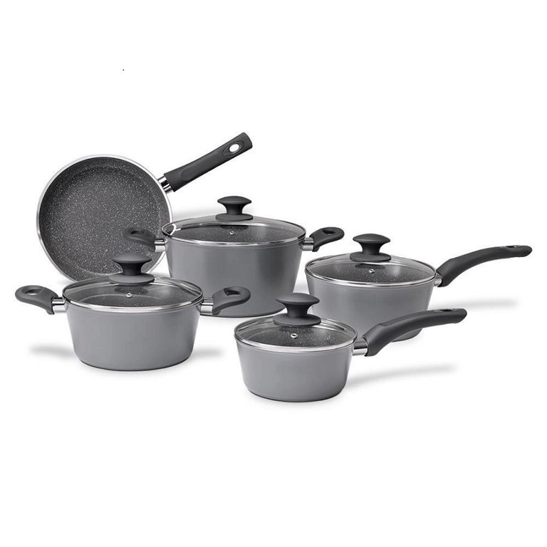 Conjunto Panelas 5Pcs Ceramic Life Optima Indução Stone - Brinox