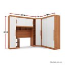 Ver imagem 3 de Guarda-Roupa Modular Solteiro 6 Portas 2 Gavetas com Porta de Correr Gênova Plus Freijó/Off White