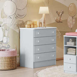 Conjunto Quarto Infantil Completo Chester Cinza Acetinado - 5