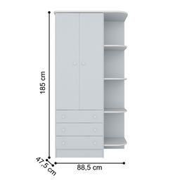Conjunto Quarto Infantil Completo Chester Cinza Acetinado - 2