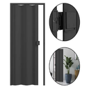 Ver imagem 3 de Porta Sanfonada de Correr Preto C/ Trinco Moderno - 210cm - 72cm - Permatti
