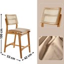 Ver imagem 3 de Conjunto Bistrô Ballare 4 Lugares Tampo MDF com Banquetas Estofadas Bege 60cm Moderna