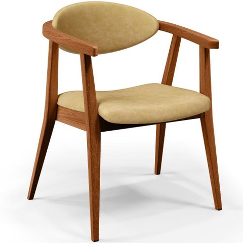 Cadeira Estofada para Sala de Estar e Recepção Cecília L02 Couríssimo Casco Fendi - Lyam Decor