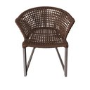 Ver imagem 3 de Cadeira de Jantar Area Externa Moderna Salinas em Corda Naútica Base Alumínio Rami - Marrom