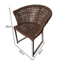 Ver imagem 4 de Cadeira de Jantar Area Externa Moderna Salinas em Corda Naútica Base Alumínio Rami - Marrom