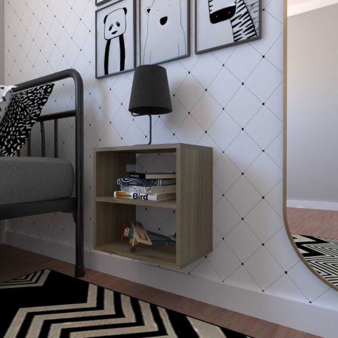 Nicho Cubo com Prateleira para Quarto Infantil Lema Kit Cubos