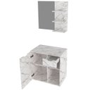 Ver imagem 2 de Kit Gabinete e Espelheira de Banheiro 60 Cm Cuba Romana Mármore Branco