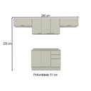 Ver imagem 4 de Cozinha Completa Fineze 8 Portas 2 Gavetas com Tampo 100% MDF Areia Hp - Henn