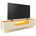 Ver imagem 1 de Rack para TV até 85 Polegadas Bancada 209cm com LED 2 Portas Off White/Madeirado Gelius