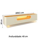 Ver imagem 3 de Rack para TV até 85 Polegadas Bancada 209cm com LED 2 Portas Off White/Madeirado Gelius