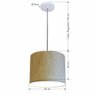 Luminária Pendente Vivare Free Lux Md-4106 Cúpula em Tecido Rustico-bege da Canopla Canopla Branca - 3