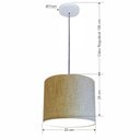 Ver imagem 3 de Luminária Pendente Vivare Free Lux Md-4106 Cúpula em Tecido Rustico-bege da Canopla Canopla Branca