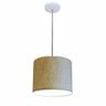 Luminária Pendente Vivare Free Lux Md-4106 Cúpula em Tecido Rustico-bege da Canopla Canopla Branca - 1