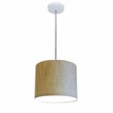 Ver imagem 1 de Luminária Pendente Vivare Free Lux Md-4106 Cúpula em Tecido Rustico-bege da Canopla Canopla Branca
