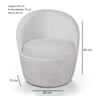 Conjunto de Poltronas Eduarda Tecido Bouclé Cinza Claro Base Giratória - 4
