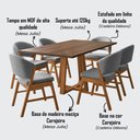 Ver imagem 4 de Conjunto Mesa Julia com 6 Cadeiras Débora Tampo MDF 1,6m Freijó Cinza Linho Ideal Decor