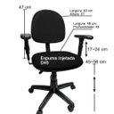 Ver imagem 4 de Cadeira Giratória com Braço Digitador Executiva em Tecido Jserrano Preto