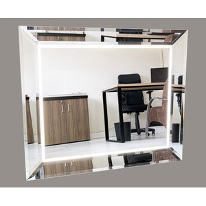 Espelho Chanfrado com Moldura em Bisotê com Led Mobília Express Médio