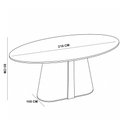 Ver imagem 5 de Mesa de Jantar 8 Lugares Orgânica Elipse Tampo com Vidro 218cm Degas D05 Cedro Off White - Lyam