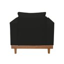 Ver mais imagens de Kit 2 Poltronas Living + Sofá 3 Lugares Base Madeira Suede Preto
