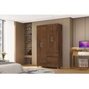 Ver imagem 1 de Guarda Roupa Pequeno Ideal 4 Portas e 2 Gavetas para Quarto de Hospedes:imbuia