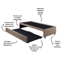 Ver imagem 5 de Bicama Box para Dois Colchões Solteiro 88x188 Linho