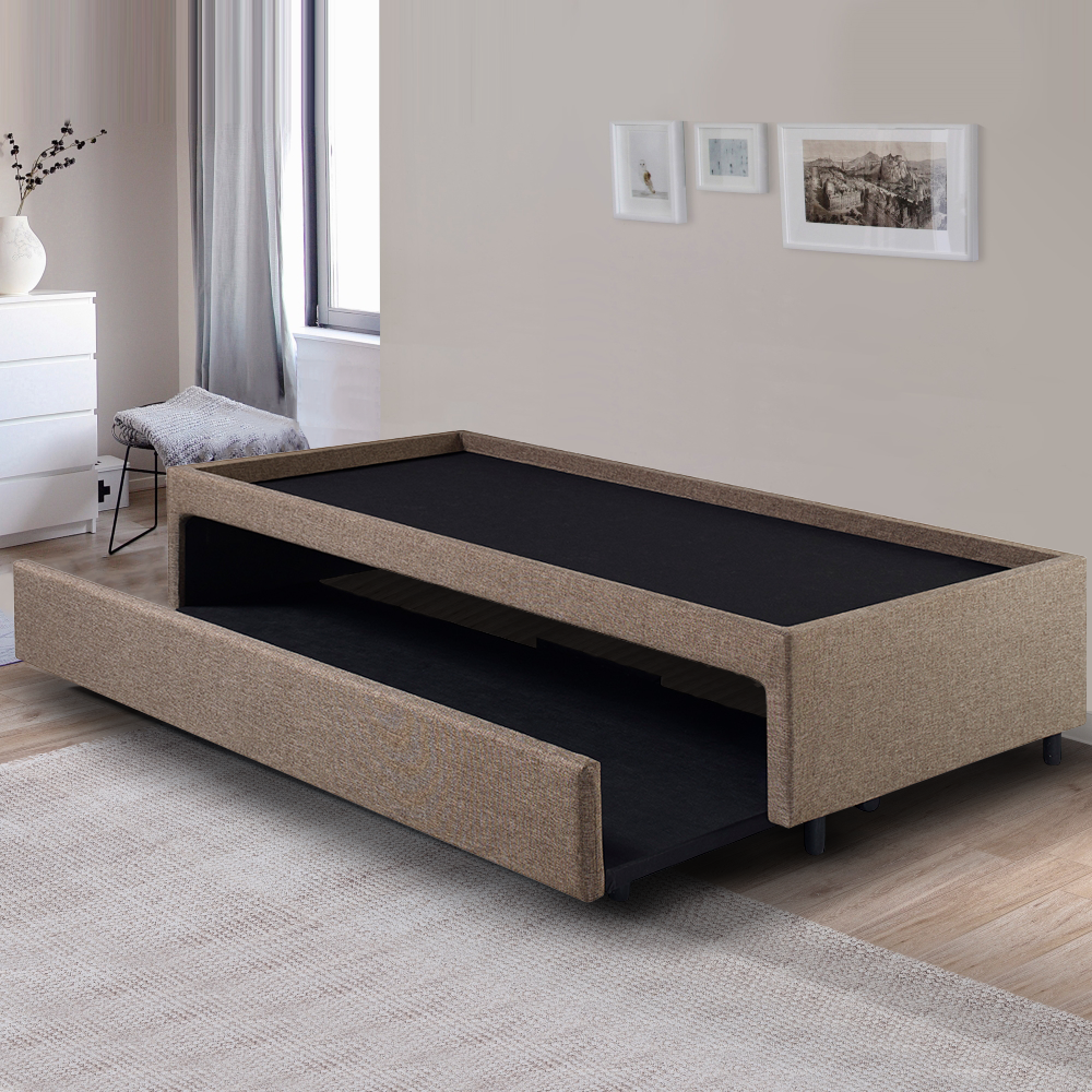 Bicama Box para Dois Colchões Solteiro 88x188 Linho Marrom Menor preço em Bicama Box para Dois Colchões Solteiro 88x188 Linho Marrom
