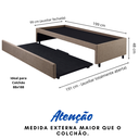 Ver imagem 3 de Bicama Box para Dois Colchões Solteiro 88x188 Linho