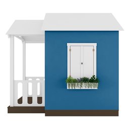 Casinha de Brinquedo Mdf com Varanda Artesanal Branco/azul L12 - Gran Belo Casinha Infantil - 7