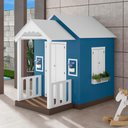 Ver imagem 1 de Casinha de Brinquedo Mdf com Varanda Artesanal Branco/azul L12 - Gran Belo Casinha Infantil