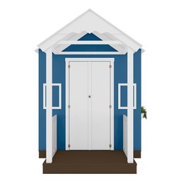 Casinha de Brinquedo Mdf com Varanda Artesanal Branco/azul L12 - Gran Belo Casinha Infantil - 6