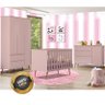 Quarto Infantil Completo Melinda com Guarda Roupa Comoda e Berço Mini Cama Rose 100% MDF - Phoenix B - 1