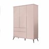 Quarto Infantil Completo Melinda com Guarda Roupa Comoda e Berço Mini Cama Rose 100% MDF - Phoenix B - 2