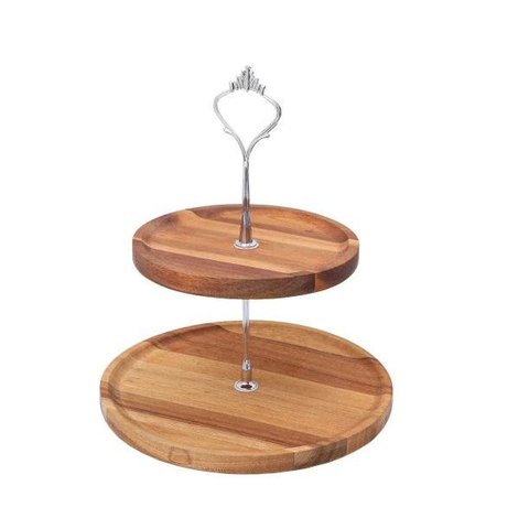 Bandeja dois andares acácia mimo style