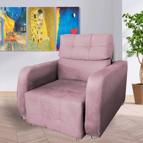 Poltrona Reclinavel Sala de Estar Safira Amamentação Rose